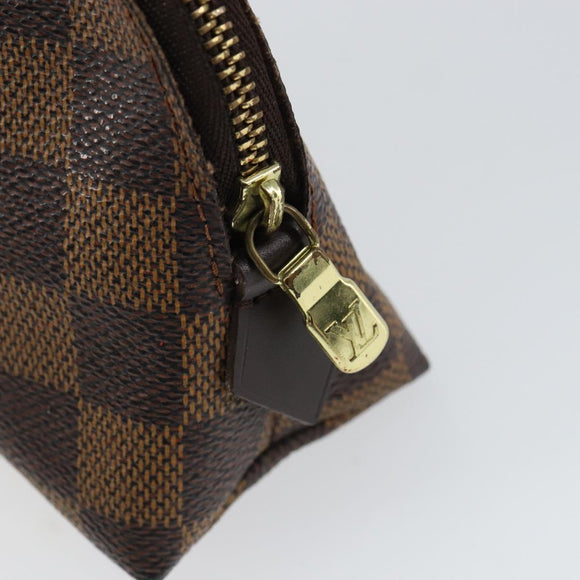 LOUIS VUITTON Damier Ebene Pochette Cosmetic PM Pouch N47516 LV Auth 159687
