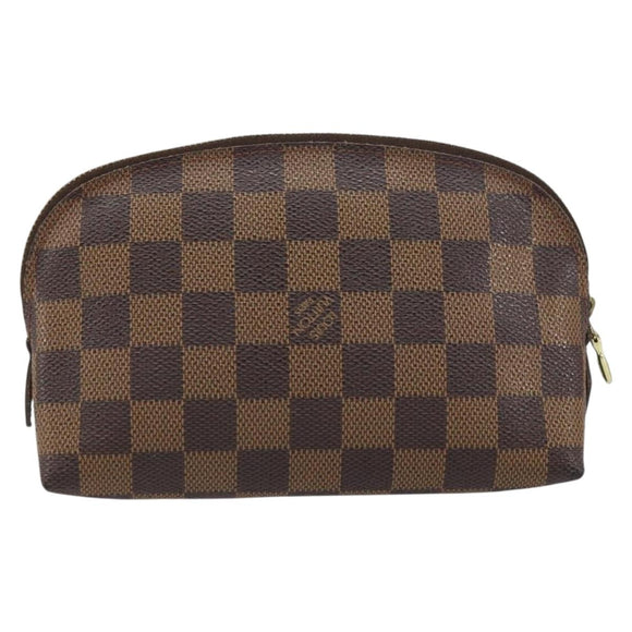LOUIS VUITTON Damier Ebene Pochette Cosmetic PM Pouch N47516 LV Auth 159687