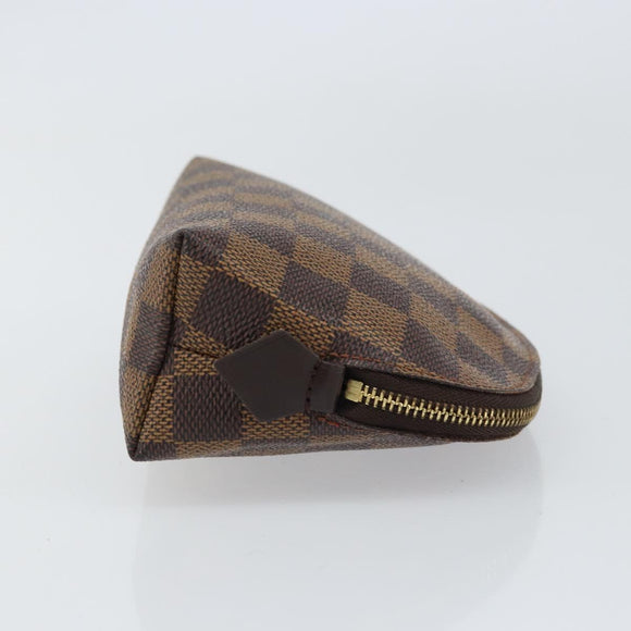 LOUIS VUITTON Damier Ebene Pochette Cosmetic PM Pouch N47516 LV Auth 159687
