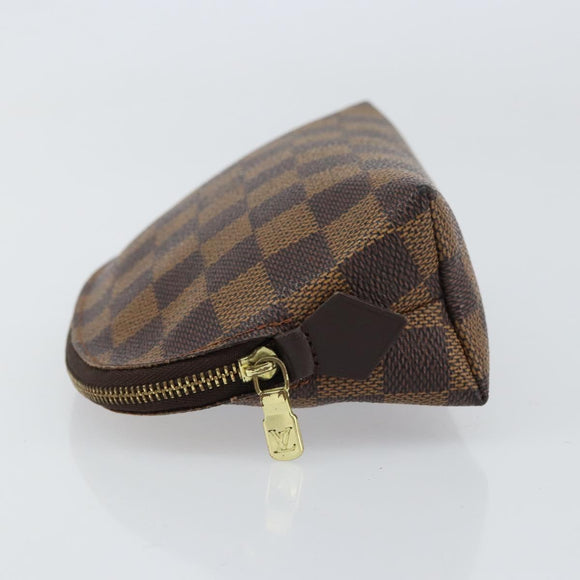 LOUIS VUITTON Damier Ebene Pochette Cosmetic PM Pouch N47516 LV Auth 159687