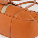 PRADA Hand Bag Leather Orange Gold Auth 159719-9