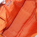 PRADA Hand Bag Leather Orange Gold Auth 159719-10