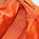 PRADA Hand Bag Leather Orange Gold Auth 159719-20