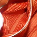 PRADA Hand Bag Leather Orange Gold Auth 159719-22