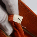 PRADA Hand Bag Leather Orange Gold Auth 159719-11