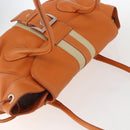 PRADA Hand Bag Leather Orange Gold Auth 159719-6