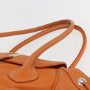 PRADA Hand Bag Leather Orange Gold Auth 159719-8