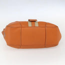 PRADA Hand Bag Leather Orange Gold Auth 159719-5