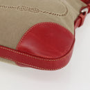 PRADA Shoulder Bag Canvas Beige Silver Auth 159720-10