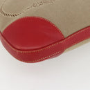 PRADA Shoulder Bag Canvas Beige Silver Auth 159720-11