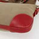 PRADA Shoulder Bag Canvas Beige Silver Auth 159720-12