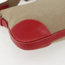 PRADA Shoulder Bag Canvas Beige Silver Auth 159720-13