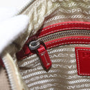 PRADA Shoulder Bag Canvas Beige Silver Auth 159720-17