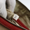 PRADA Shoulder Bag Canvas Beige Silver Auth 159720-22