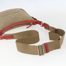 PRADA Shoulder Bag Canvas Beige Silver Auth 159720-7