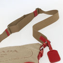 PRADA Shoulder Bag Canvas Beige Silver Auth 159720-8