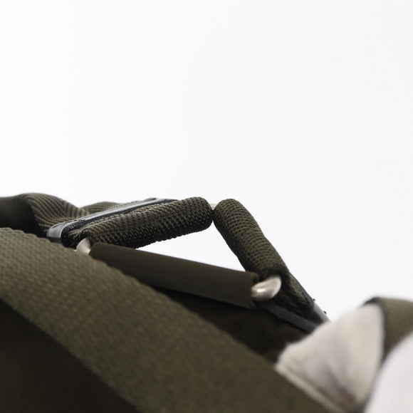 PRADA Backpack Nylon Khaki Silver Auth 159721
