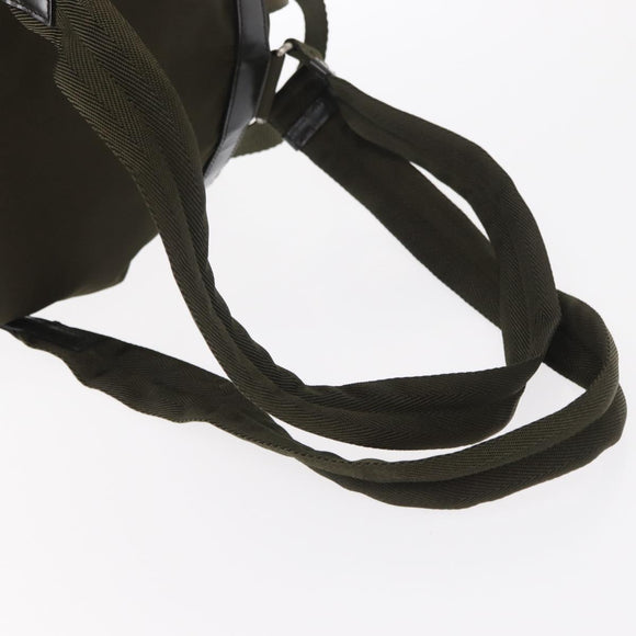 PRADA Backpack Nylon Khaki Silver Auth 159721