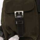PRADA Backpack Nylon Khaki Silver Auth 159721-20