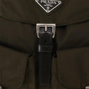 PRADA Backpack Nylon Khaki Silver Auth 159721-22