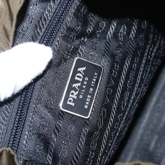 PRADA Backpack Nylon Khaki Silver Auth 159721