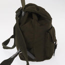 PRADA Backpack Nylon Khaki Silver Auth 159721-4