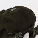 PRADA Backpack Nylon Khaki Silver Auth 159721-6