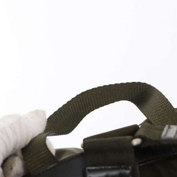 PRADA Backpack Nylon Khaki Silver Auth 159721