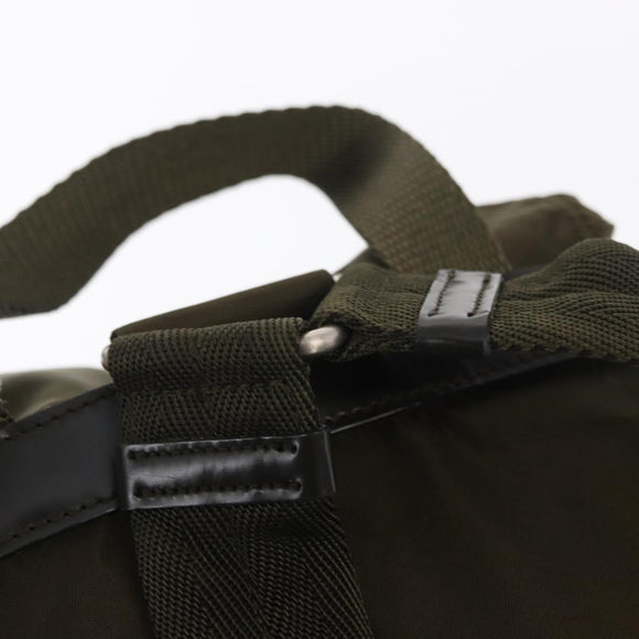 PRADA Backpack Nylon Khaki Silver Auth 159721