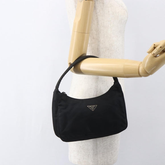 PRADA Hand Pouch Nylon Black Auth 159723