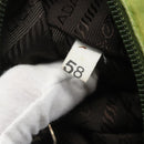 PRADA Hand Pouch Satin Green Silver Auth 159725-12