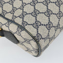 GUCCI GG Supreme Sherry Line Shoulder Bag PVC Navy Gold 75 02 004 Auth 159729-17