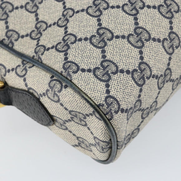 GUCCI GG Supreme Sherry Line Shoulder Bag PVC Navy Gold 75 02 004 Auth 159729