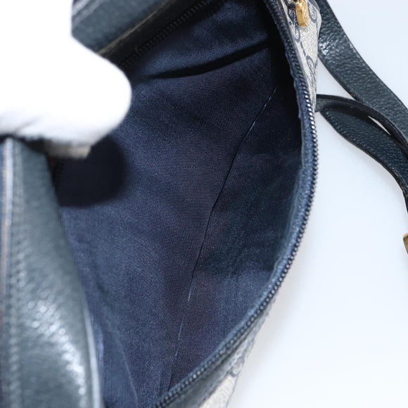 GUCCI GG Supreme Sherry Line Shoulder Bag PVC Navy Gold 75 02 004 Auth 159729