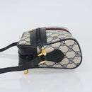 GUCCI GG Supreme Sherry Line Shoulder Bag PVC Navy Gold 75 02 004 Auth 159729-4