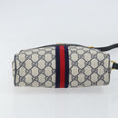 GUCCI GG Supreme Sherry Line Shoulder Bag PVC Navy Gold 75 02 004 Auth 159729-5