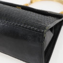 FENDI Hand Bag Leather Black Gold Auth 159731-10