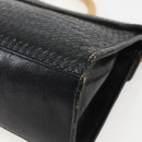 FENDI Hand Bag Leather Black Gold Auth 159731-12