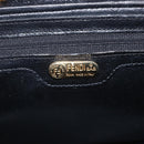 FENDI Hand Bag Leather Black Gold Auth 159731-16