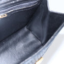 FENDI Hand Bag Leather Black Gold Auth 159731-19