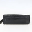 FENDI Hand Bag Leather Black Gold Auth 159731-9