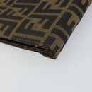 FENDI Zucca Canvas Hand Bag Black Brown Auth 159734-8