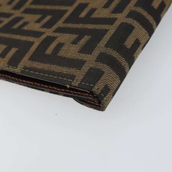 FENDI Zucca Canvas Hand Bag Black Brown Auth 159734