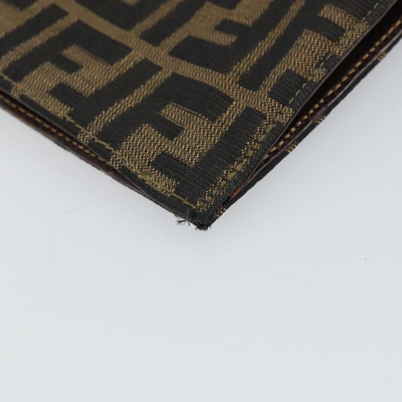 FENDI Zucca Canvas Hand Bag Black Brown Auth 159734