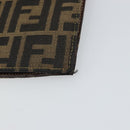 FENDI Zucca Canvas Hand Bag Black Brown Auth 159734-16