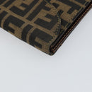 FENDI Zucca Canvas Hand Bag Black Brown Auth 159734-17