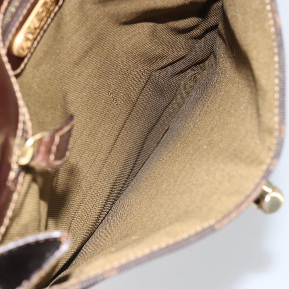 FENDI Zucca Canvas Hand Bag Black Brown Auth 159734