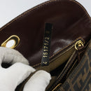 FENDI Zucca Canvas Hand Bag Black Brown Auth 159734-11
