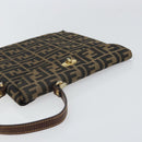 FENDI Zucca Canvas Hand Bag Black Brown Auth 159734-6