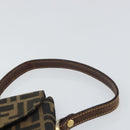 FENDI Zucca Canvas Hand Bag Black Brown Auth 159734-14